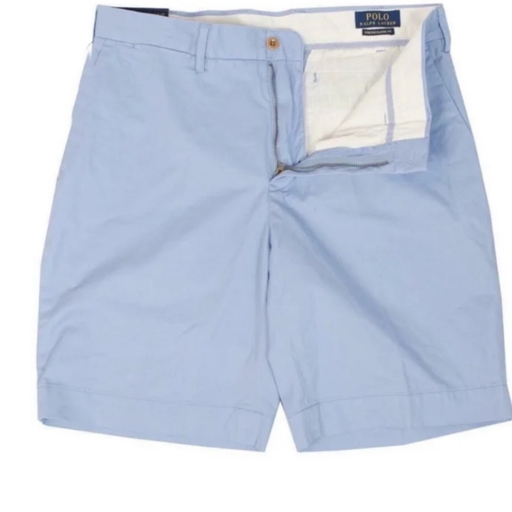 Polo Ralph Lauren Classic Fit 9" Shorts‎ Mens Size 33 Light blue Green Chino